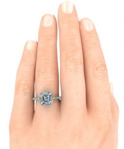 Asscher Cut Moissanite Engagement Ring #GTJ3926-asscher-fo-y - Image 5