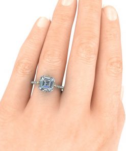 Asscher Cut Moissanite Engagement Ring #GTJ3926-asscher-fo-y - Image 6