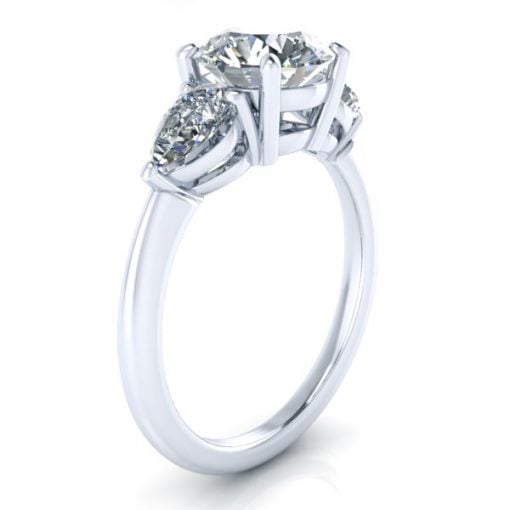 Three Stone Lab Grown Diamond Ring #GTJ1166-round-lg-w - Image 2