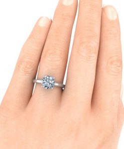 Round Cut Moissanite Solitaire Ring #GTJ3919-round-fo-w | Gerry The Jeweler Round Cut Moissanite Solitaire Ring #GTJ3919-round-fo-w - Image 6