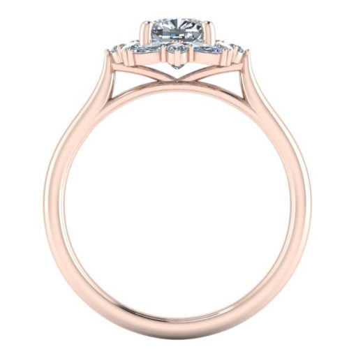Custom Rose Gold Moissanite Engagement Ring #GTJ3933-cushion-fo-r - Image 3