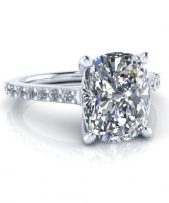 Elongated Cushion Cut Moissanite Engagement Ring #GTJ1179-elong-cushion-fo-w | Gerry The Jeweler Elongated Cushion Cut Moissanite Engagement Ring #GTJ1179-elong-cushion-fo-w - Image 4
