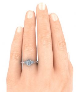 Oval Cut Moissanite Three-Stone Engagement Ring #GTJ1166-oval-fo-pt - Image 5