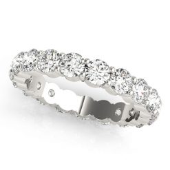 Image - 14k White Gold Moissanite Eternity Shared Prongs #GTJ7005-round-fo-w