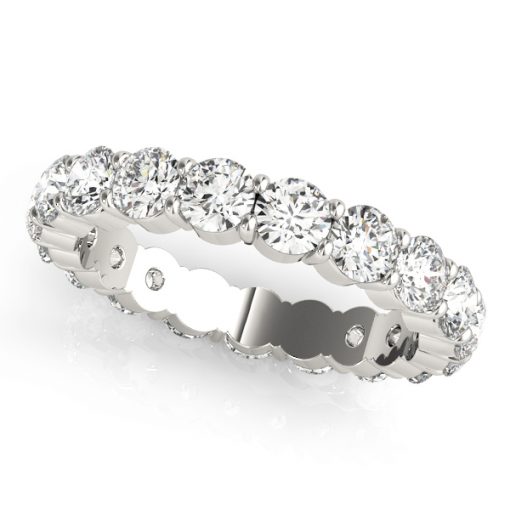 Image - 14k White Gold Moissanite Eternity Shared Prongs #GTJ7005-round-fo-w