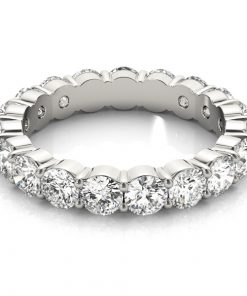 Moissanite Eternity Ring #GTJ7005-fo-3.5mm-w | Gerry The Jeweler Moissanite Eternity Ring #GTJ7005-fo-3.5mm-w - Image 4