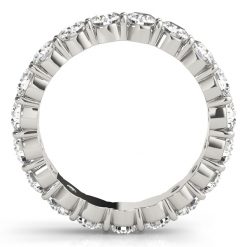 14k White Gold Moissanite Eternity Shared Prongs GTJ7005 round fo w 3 | Gerry The Jeweler