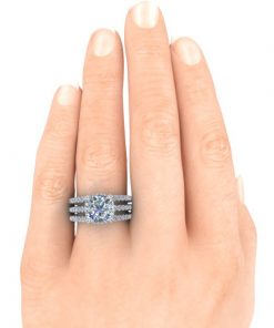 Cushion Cut Moissanite Under Halo Ring #GTJ3826-cushion-fo-w-set | Gerry The Jeweler Cushion Cut Moissanite Under Halo Ring #GTJ3826-cushion-fo-w-set - Image 9