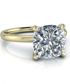 Cushion Cut Solitaire Moissanite Ring #GTJ3814-cushion-fo-y - Image 4