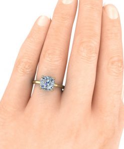Cushion Cut Solitaire Moissanite Ring #GTJ3814-cushion-fo-y - Image 6