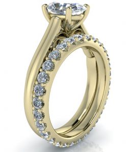 Alternative view of Custom Yellow Gold Shared Prong Eternity Ring #GTJ1160-eter-y