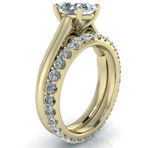 Custom Yellow Gold Shared Prong Eternity Ring #GTJ1160-eter-y - Image 2