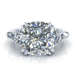 Cushion Cut Moissanite Ring #GTJ3823-cushion-fo-w