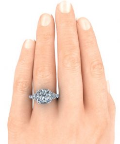 Cushion Cut Moissanite Ring #GTJ3823-cushion-fo-w - Image 5
