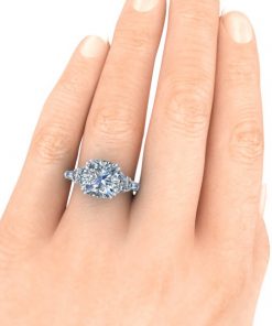 Cushion Cut Moissanite Ring #GTJ3823-cushion-fo-w - Image 6