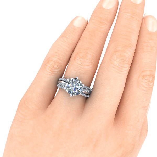 Alternative view of Matching Contour Diamond Wedding Band #GTJ3778-round-dwb-enhncr-w