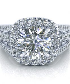 Custom Triple Split Shank Engagement Ring #GTJ3939-round-fo-w