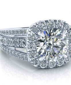 Alternative view of Triple Split Shank Engagement Ring #GTJ3939-round-fo-w