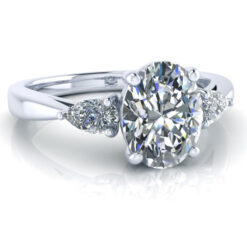 3 Stone Moissanite Engagement Ring #GTJ3752-oval-w-mod - Image 4