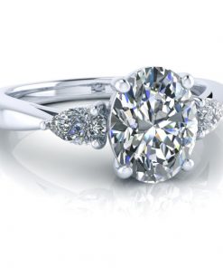 3 Stone Moissanite Engagement Ring #GTJ3752-oval-w-mod - Image 4