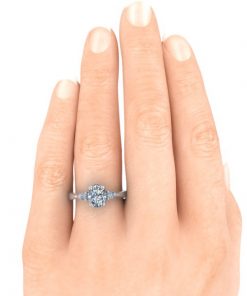3 Stone Moissanite Engagement Ring #GTJ3752-oval-w-mod - Image 5