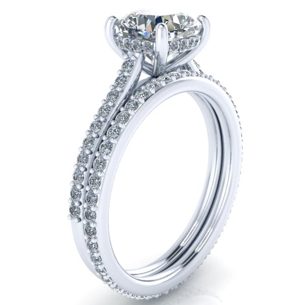 Alternative view of Matching Eternity Wedding Ring #GTJ3865-cushion-eter-s8-w