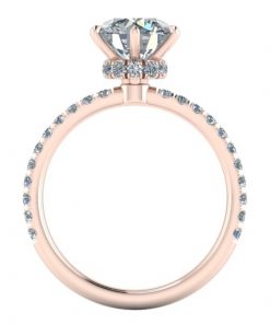 6 Prong Hidden Halo Engagement Ring Setting #GTJ3940-round-fo-r | Gerry The Jeweler 6 Prong Hidden Halo Engagement Ring Setting #GTJ3940-round-fo-r - Image 3