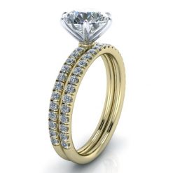 Alternative view of Matching Diamond Wedding Band #GTJ3799-round-dwb-y