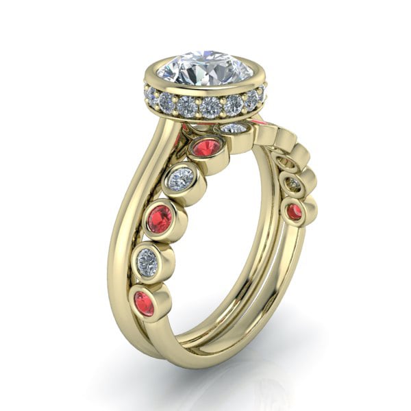 Alternative view of Custom Matching Bezel Ring #GTJ3908-bezel-rbdmb-y