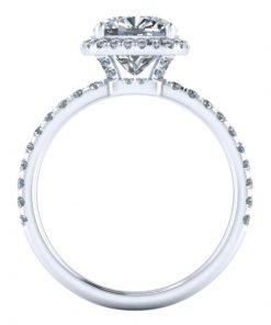 Cushion Cut Halo Moissanite Ring #GTJ3942-cushion-fo-14kw | Gerry The Jeweler Cushion Cut Halo Moissanite Ring #GTJ3942-cushion-fo-14kw - Image 3