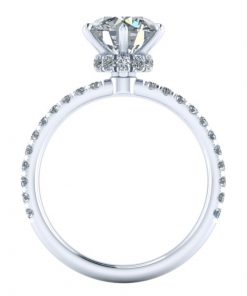 6 Prong Hidden Halo Engagement Ring Setting #GTJ3940-round-fo-w | Gerry The Jeweler 6 Prong Hidden Halo Engagement Ring Setting #GTJ3940-round-fo-w - Image 3