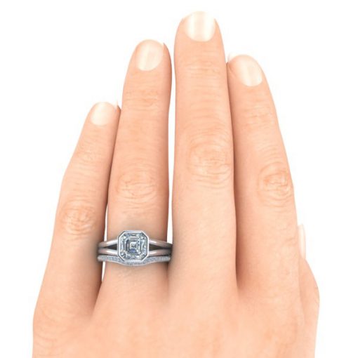 Matching Diamond Wedding Band #GTJ1014-asscher-dwb-w - Image 3