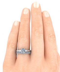 14k White Gold Contour Wedding Band #GTJ1250-oval-dwb-w | Gerry The Jeweler 14k White Gold Contour Wedding Band #GTJ1250-oval-dwb-w - Image 3