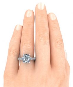 Elongated Cushion Cut Moissanite Engagement Ring #GTJ1076-elong-cushion-fo-w | Gerry The Jeweler Elongated Cushion Cut Moissanite Engagement Ring #GTJ1076-elong-cushion-fo-w - Image 4
