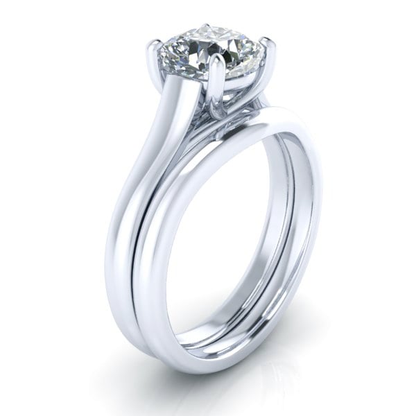 Alternative view of Matching Contour Wedding Band #GTJ947-cushion-pwb-w