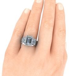 GTJ3715 set emerald w 10x8mm hand 2 | Gerry The Jeweler