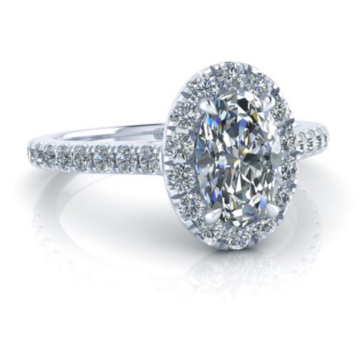 Custom Diamond Engagement Ring #GTJ3944-oval-w - Image 4