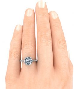 Moissanite Engagement Ring Setting #GTJ3946-round-fo-w - Image 5