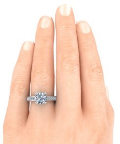 Channel Set Moissanite Engagement Ring #GTJ3948-round-fo-w - Image 5