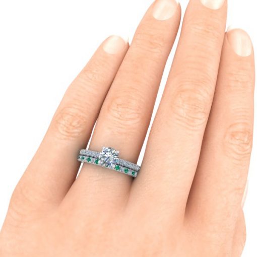 Custom Platinum Matching Band #GTJ3737-round-w-cst-band - Image 3