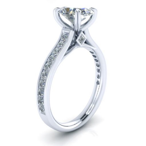 Oval Shaped Forever One Moissanite Engagement Ring #GTJ938-oval-fo-w-custm - Image 2