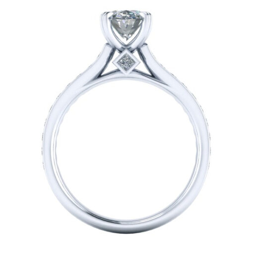 Oval Shaped Forever One Moissanite Engagement Ring #GTJ938-oval-fo-w-custm - Image 3