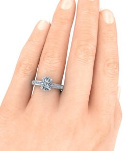Oval Shaped Forever One Moissanite Engagement Ring #GTJ938-oval-fo-w-custm - Image 6