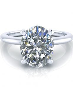 Oval Moissanite Solitaire Engagement #GTJ3885-oval-fo-w-cstm-CM