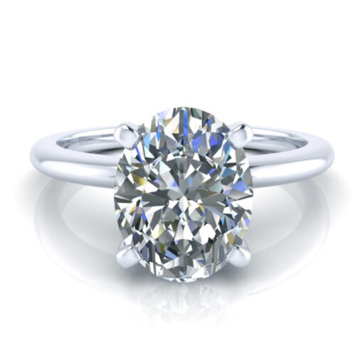 Oval Moissanite Solitaire Engagement #GTJ3885-oval-fo-w-cstm-CM