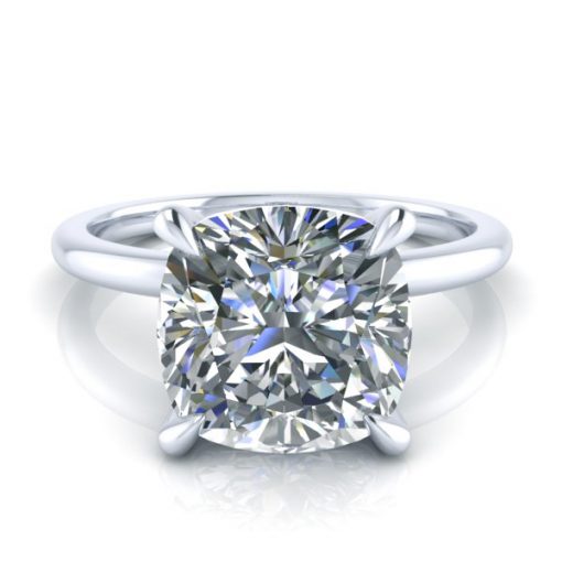 Cushion Cut Forever One Moissanite Ring #GTJ3949-cushion-fo-w