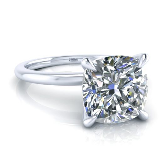 Cushion Cut Forever One Moissanite Ring #GTJ3949-cushion-fo-w - Image 4