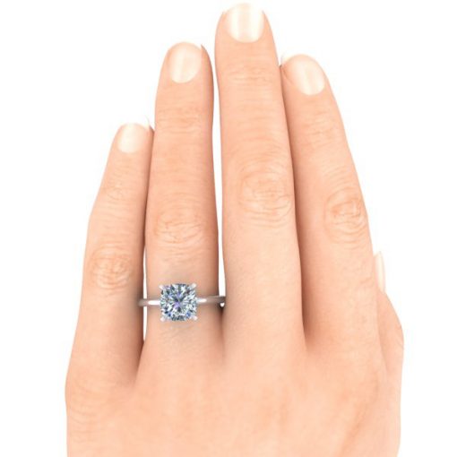 Cushion Cut Forever One Moissanite Ring #GTJ3949-cushion-fo-w - Image 5