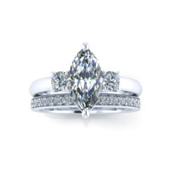 Alternative view of Matching Diamond Wedding Band #GTJ1161-marquise-dwb-w