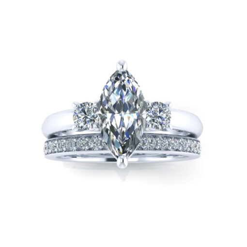 Matching Diamond Wedding Band #GTJ1161-marquise-dwb-w - Image 2